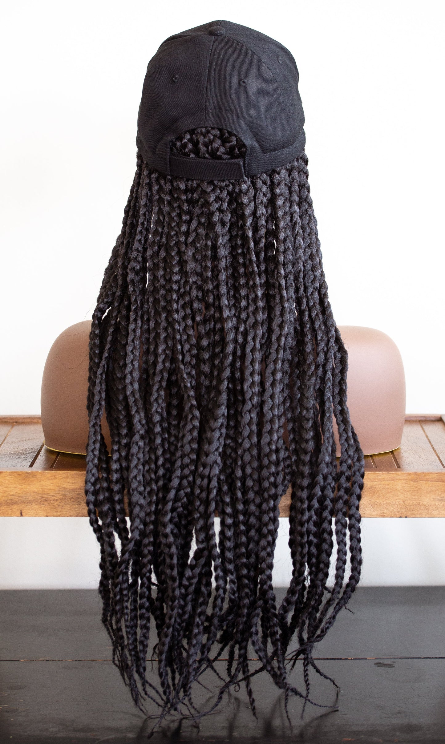 kimmie cap black hair braids back
