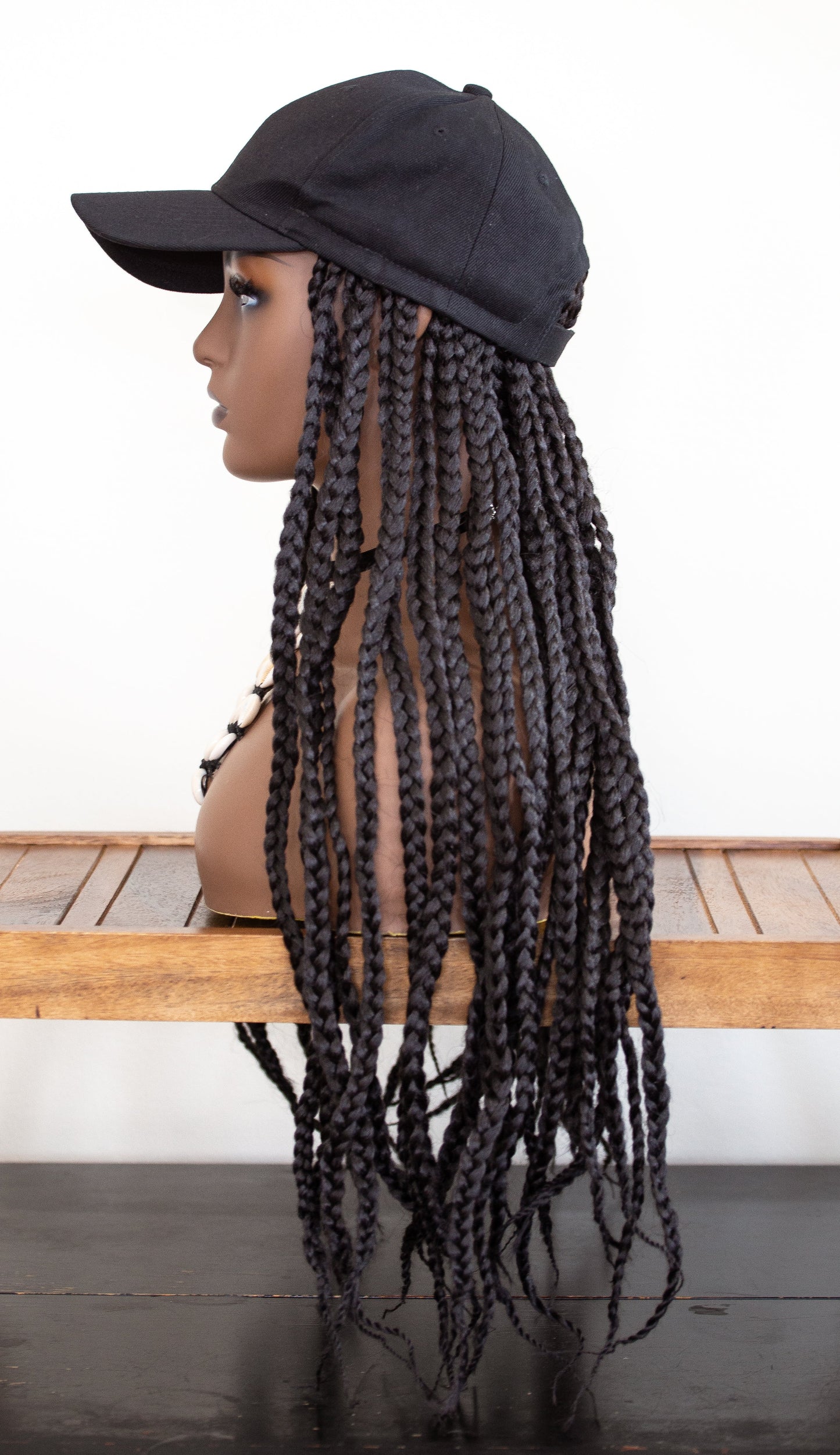 kimmie cap black hair braids side