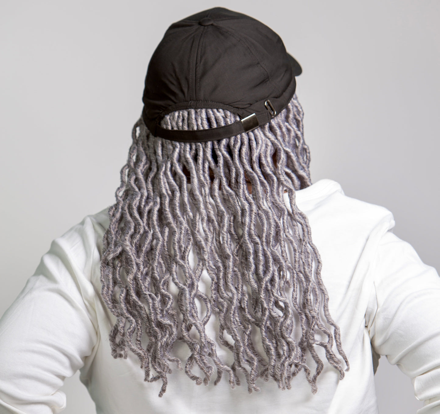 women wearing kimmie cap in grey back